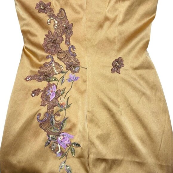 MANDALAY Y2K Satin Beaded Fairycore Diva Cocktail Dress - Picture 6 of 10